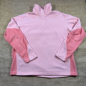Patagonia Synchilla Woman's 1/4 Zip Coral/Pink Long Sleeve Fleece Size XL